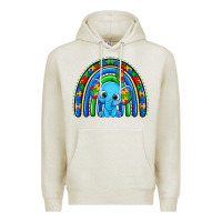 Oatmeal Heather autism elephant rainbow Premium Hoodie - Zillion Design Studio