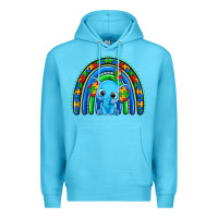 Ocean Blue autism elephant rainbow Premium Hoodie - Zillion Design Studio