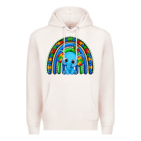 Pale Pink autism elephant rainbow Premium Hoodie - Zillion Design Studio