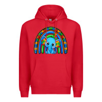 Red autism elephant rainbow Premium Hoodie - Zillion Design Studio