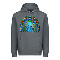 Rock autism elephant rainbow Premium Hoodie - Zillion Design Studio