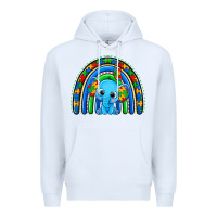 White autism elephant rainbow Premium Hoodie - Zillion Design Studio