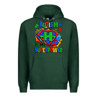 Sports Green autism is my superpower ripped shirt Premium Hoodie - Zillion Design Studio