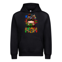 Black autism mom messy bun Urban Hoodie - Zillion Design Studio