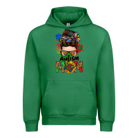 Emerald autism mom messy bun Urban Hoodie - Zillion Design Studio
