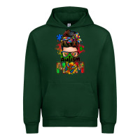 Forest Green autism mom messy bun Urban Hoodie - Zillion Design Studio