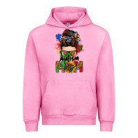 Fuchsia Pink autism mom messy bun Urban Hoodie - Zillion Design Studio