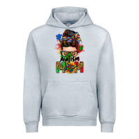 Heather Grey autism mom messy bun Urban Hoodie - Zillion Design Studio