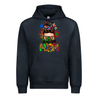 Navy autism mom messy bun Urban Hoodie - Zillion Design Studio
