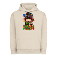 Pigment French Oak autism mom messy bun Urban Hoodie - Zillion Design Studio