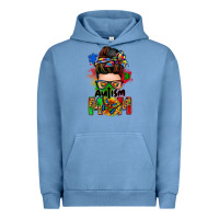 Pigment Pebble Blue autism mom messy bun Urban Hoodie - Zillion Design Studio