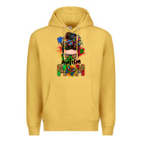 Antique Gold autism mom messy bun Premium Hoodie - Zillion Design Studio