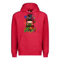 Cardinal autism mom messy bun Premium Hoodie - Zillion Design Studio