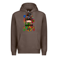 Coffee autism mom messy bun Premium Hoodie - Zillion Design Studio