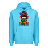 Ocean Blue autism mom messy bun Premium Hoodie - Zillion Design Studio