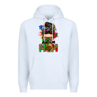 White autism mom messy bun Premium Hoodie - Zillion Design Studio
