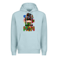 Blue Mist autism mom messy bun Premium Hoodie - Zillion Design Studio