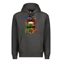 Charcoal Heather autism mom messy bun Premium Hoodie - Zillion Design Studio