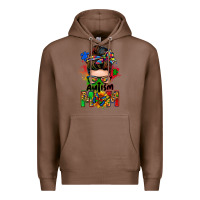 Chestnut autism mom messy bun Premium Hoodie - Zillion Design Studio