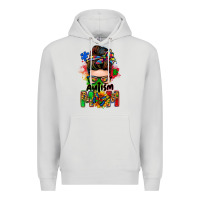 Dove Grey autism mom messy bun Premium Hoodie - Zillion Design Studio