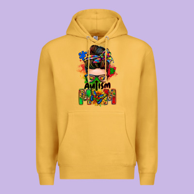 Autism Mom Messy Bun Premium Hoodie Designed By Zillion Design Studio
