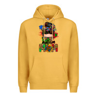 Mustard autism mom messy bun Premium Hoodie - Zillion Design Studio