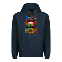 Navy autism mom messy bun Premium Hoodie - Zillion Design Studio