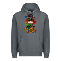 Rock autism mom messy bun Premium Hoodie - Zillion Design Studio