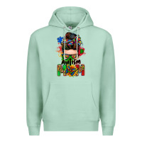 Seafoam autism mom messy bun Premium Hoodie - Zillion Design Studio