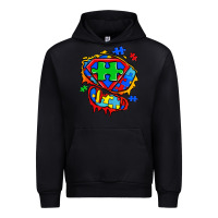 Black autism superhero ripped tshirt Urban Hoodie - Zillion Design Studio