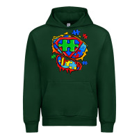 Forest Green autism superhero ripped tshirt Urban Hoodie - Zillion Design Studio