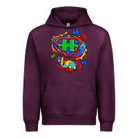 Mauve Wine autism superhero ripped tshirt Urban Hoodie - Zillion Design Studio