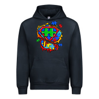 Navy autism superhero ripped tshirt Urban Hoodie - Zillion Design Studio