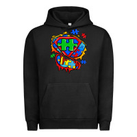 Pigment Black autism superhero ripped tshirt Urban Hoodie - Zillion Design Studio