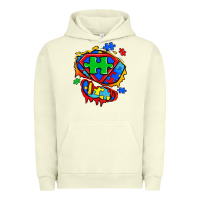 Pigment Pistachio autism superhero ripped tshirt Urban Hoodie - Zillion Design Studio
