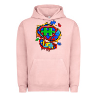 Pigment Salmon autism superhero ripped tshirt Urban Hoodie - Zillion Design Studio