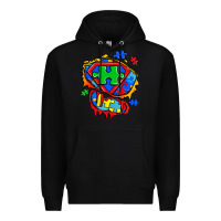 Black autism superhero ripped tshirt Premium Hoodie - Zillion Design Studio