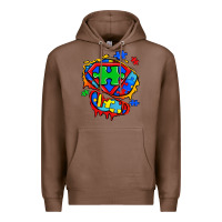 Chestnut autism superhero ripped tshirt Premium Hoodie - Zillion Design Studio