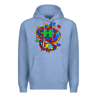 Colony Blue autism superhero ripped tshirt Premium Hoodie - Zillion Design Studio