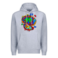 Heather Grey autism superhero ripped tshirt Premium Hoodie - Zillion Design Studio