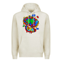 Oatmeal Heather autism superhero ripped tshirt Premium Hoodie - Zillion Design Studio