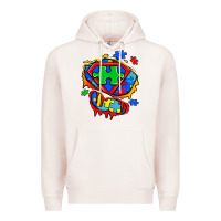 Pale Pink autism superhero ripped tshirt Premium Hoodie - Zillion Design Studio