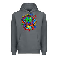 Rock autism superhero ripped tshirt Premium Hoodie - Zillion Design Studio