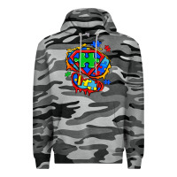 Slate Camo autism superhero ripped tshirt Premium Hoodie - Zillion Design Studio