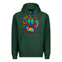 Sports Green autism superhero ripped tshirt Premium Hoodie - Zillion Design Studio