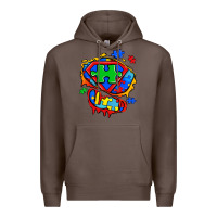 Coffee autism superhero ripped tshirt Premium Hoodie - Zillion Design Studio