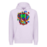 Lilac autism superhero ripped tshirt Premium Hoodie - Zillion Design Studio