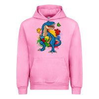 Fuchsia Pink autism trex Urban Hoodie - Zillion Design Studio