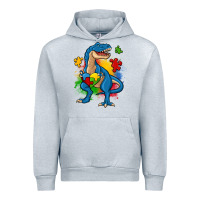 Heather Grey autism trex Urban Hoodie - Zillion Design Studio