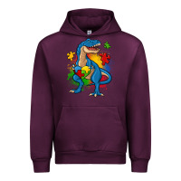 Mauve Wine autism trex Urban Hoodie - Zillion Design Studio
